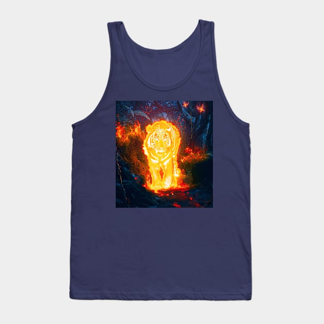 Blazing Tiger Tank Top by Ergen Art